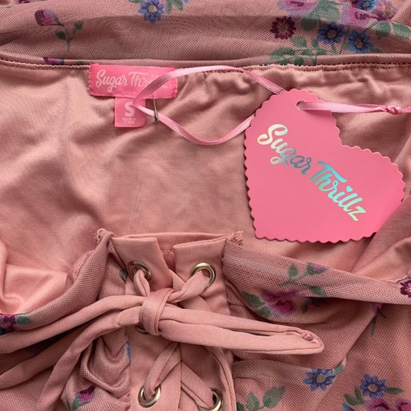 DOLLS KILL Sugar Thrillz ALL A DREAM LACE UP SKIRT - Picture 6 of 6